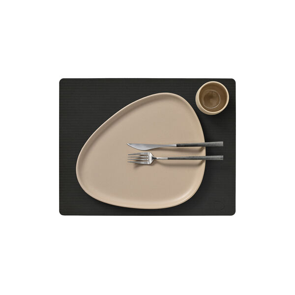Corduroy table mat Square L, black ink, LIND DNA