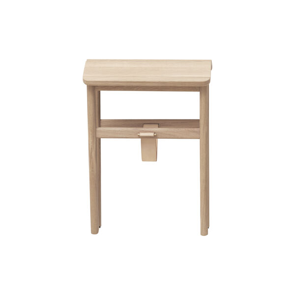 Angle Foldable Stool, white oiled oak, Form & Refine