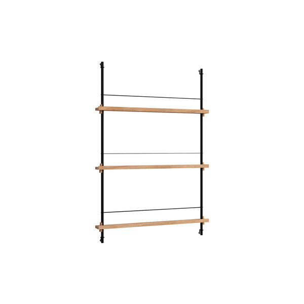 Magazine Shelving Medium, oak/black, MOEBE