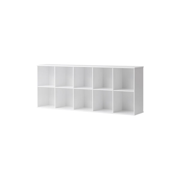Wood Shelving Unit 5x2 Horizontal with Support, Oliver Furniture