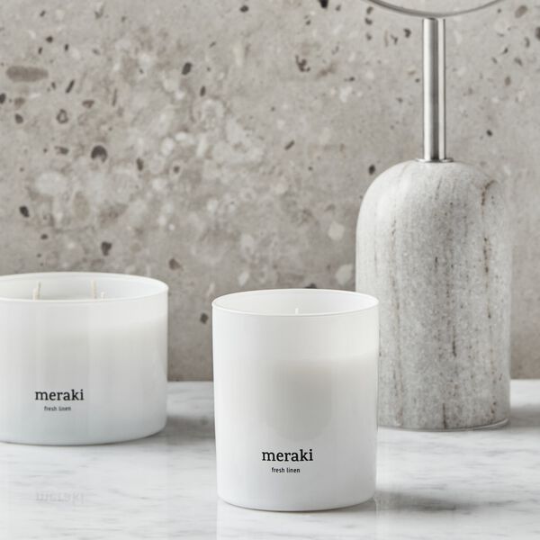 Scented Candle, fresh linen, Meraki