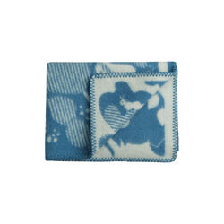 Skovbund Babyplaid, blau/natur, Røros Tweed