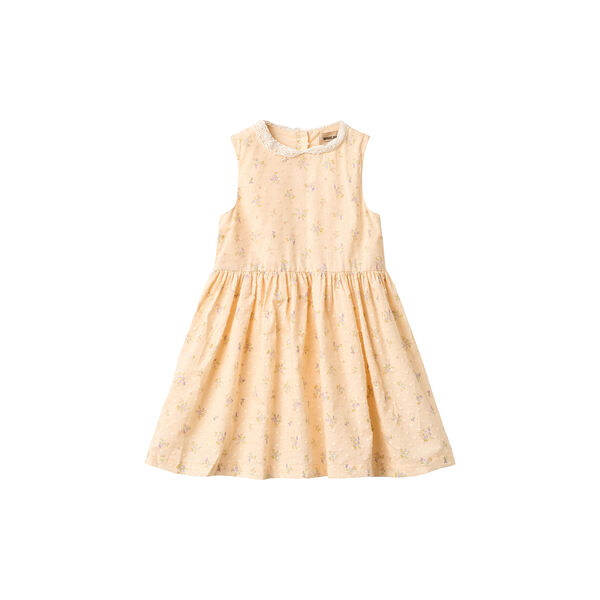 Dress Elma, barely apricot flowers, Wheat
