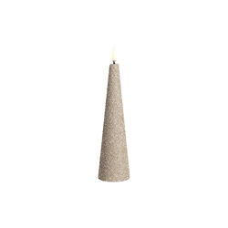 LED-Kegelkerze, Champagner/Glitzer, Uyuni Lighting