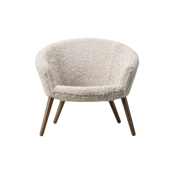 Ditzel Lounge-Stuhl, weiß/lackierte Walnuss, Fredericia Furniture