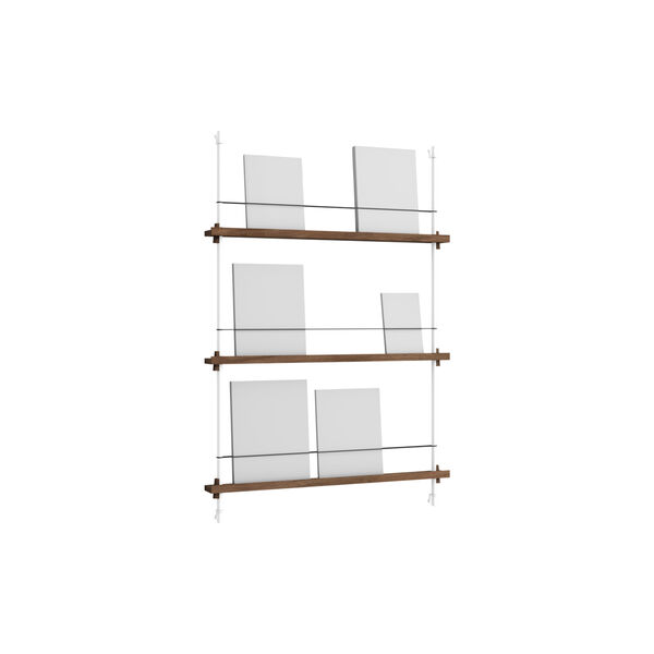 Magazine Shelving Medium, smoked oak/white, MOEBE