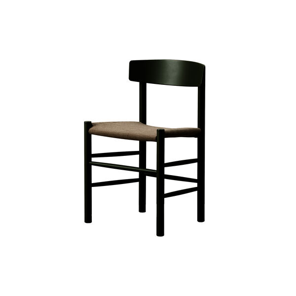 J39 Mogensen Stuhl mit gepolstertem Sitz, khaki green/natur kanvas, Fredericia Furniture