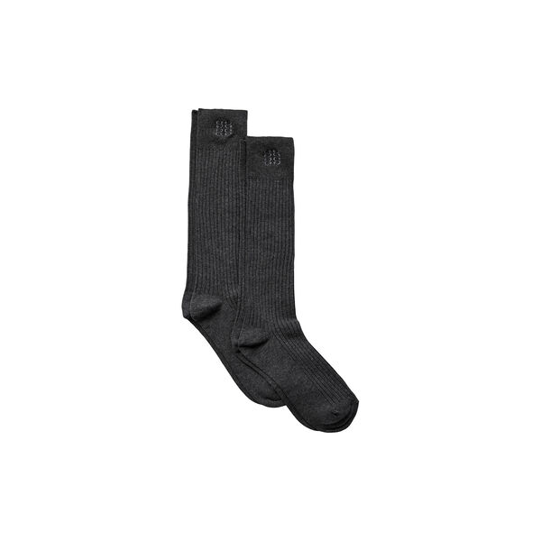 BEATHASW KNEE SOCK x 2, dark grey melange, Sofie Schnoor