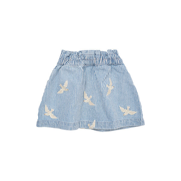 Garngefärbter Twill-Rock mit Stickerei, denim blue stripe, Copenhagen Colors Organics