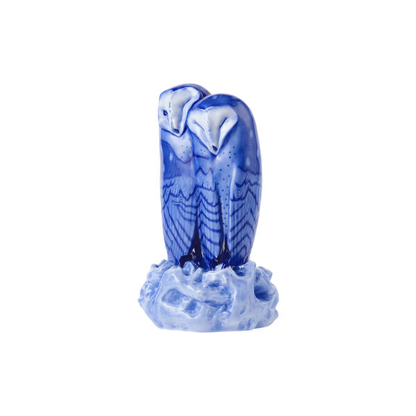 Porzellanfigur Paar Eule, blau, Royal Copenhagen