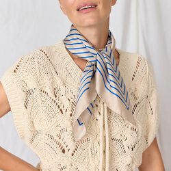 GRAPHIC&nbsp;STRIPES Schal, cream/blue, Bella Ballou