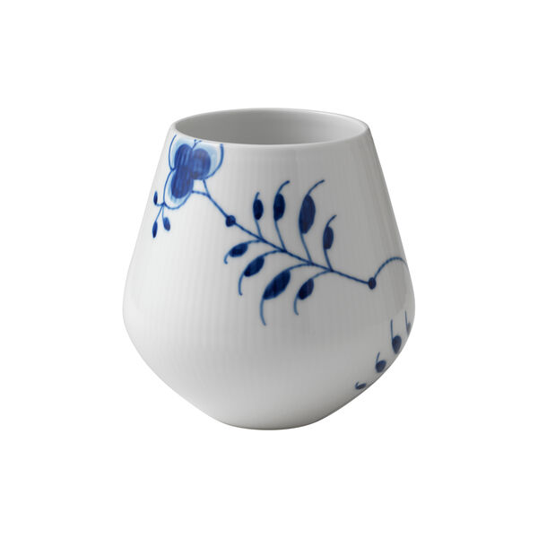 Mega Blau Gerippt Vase, 15 cm, Royal Copenhagen