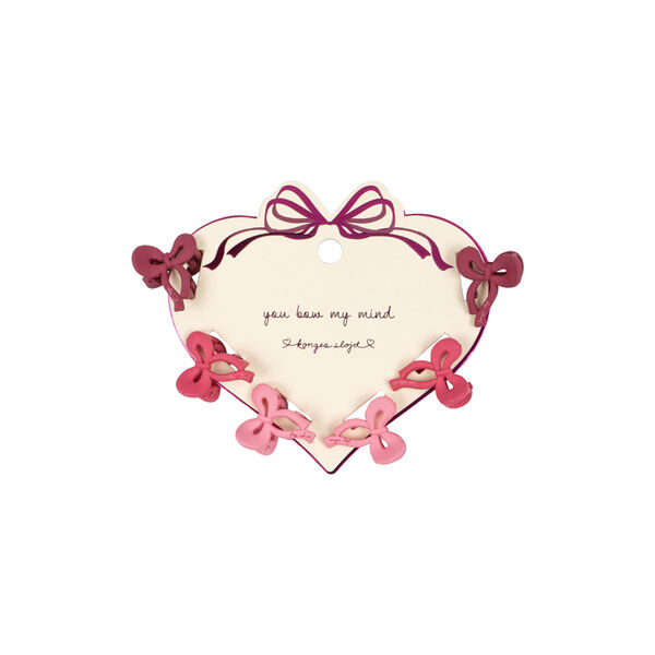 6er-Pack Mini-Schleifen-Haarclips, pink mix, Konges Sl&oslash;jd