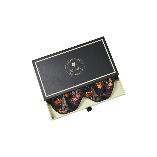 Eye Mask, black hibiscus, Fan Palm