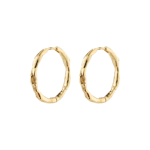 EDDY recycled  organic shaped large hoops, gold-plated, Pilgrim