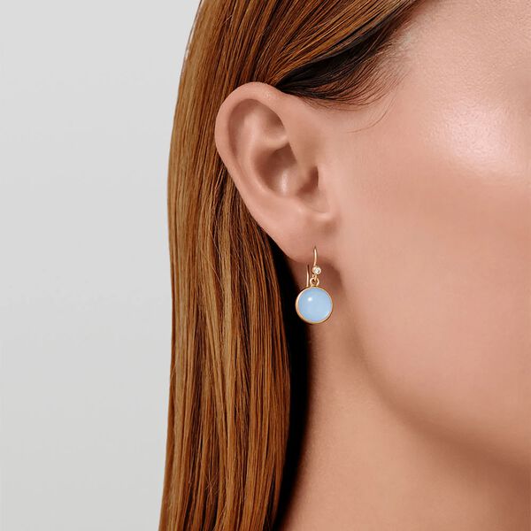 Prime Ohrringe, Gold/Milchiges Aqua, Julie Sandlau