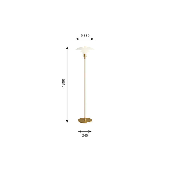 PH 3½-2½ Stehleuchte, messing PH 3½-2½ Stehleuchte, messing, Louis Poulsen