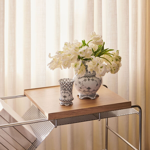 Schwarze Musselmalet Vollspitze Vase 22 cm, Royal Copenhagen