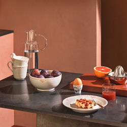 Koralle gerippt Spitze Hochhenkeltasse 33 cl, Royal Copenhagen