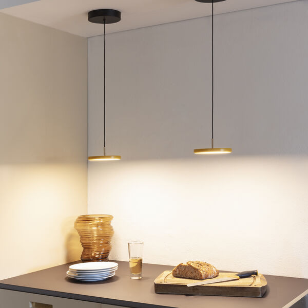 Asteria Micro Pendant, saffron yellow/brass, UMAGE