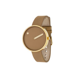 PICTO Wrist Watch, cappuccino brown/gold/cappuccino brown, PICTO