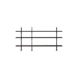 Keen Shelving, black brass/ash veneer, GUBI