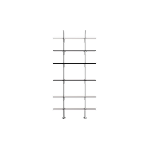 Keen Shelving, steel/smoked tempered glass, GUBI