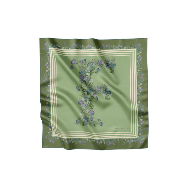 Flowering Green F Silk Scarf, Flora Danica Denmark