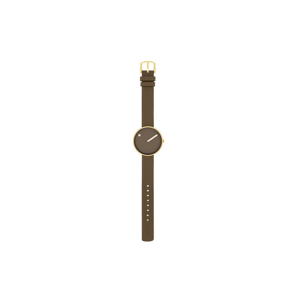 PICTO Wrist Watch, mocha brown/gold/mocha brown, PICTO