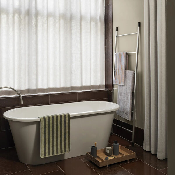 ARTO Bath towel thick stripes, desert sage/agave green, Blomus