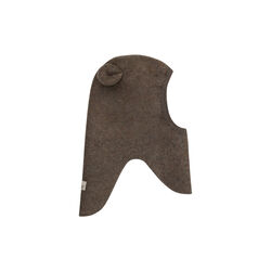 Balaclava Ears Wool Fleece, brown melange, HUTTEliHUT
