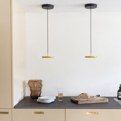 Asteria Micro Pendant, saffron yellow/brass, UMAGE