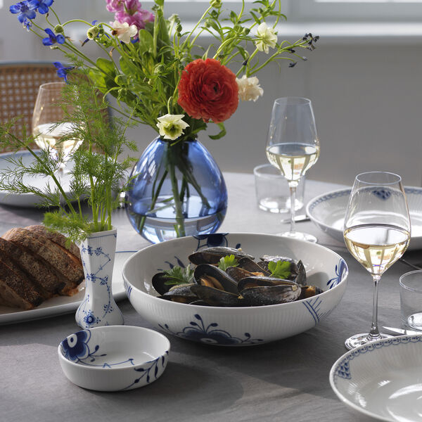 Blaue mega-gerippte Platte Ø 12,5 cm, Royal Copenhagen