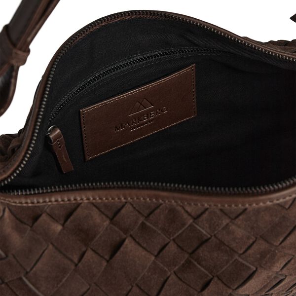 MuseMBG Tasche aus Wildleder mit Flechtmuster, dark brown, Markberg