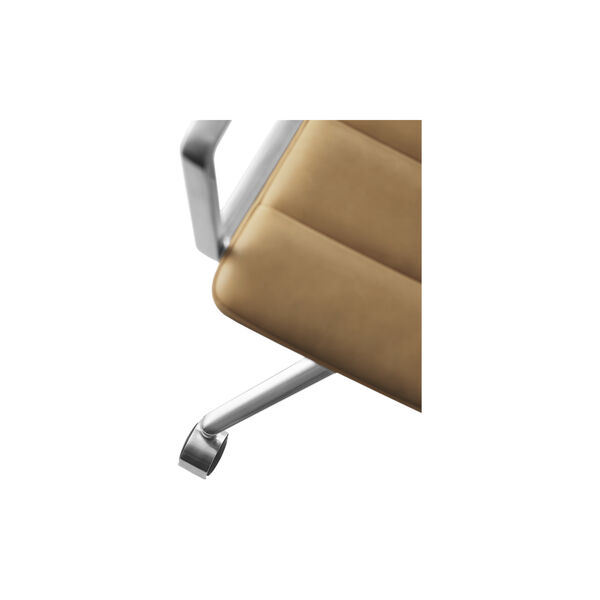 VIPP452 Drehstuhl mit Rollen, Sand/poliertes Aluminium, Vipp