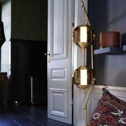 Monroe Floor Lamp, brass/brown, Rubn