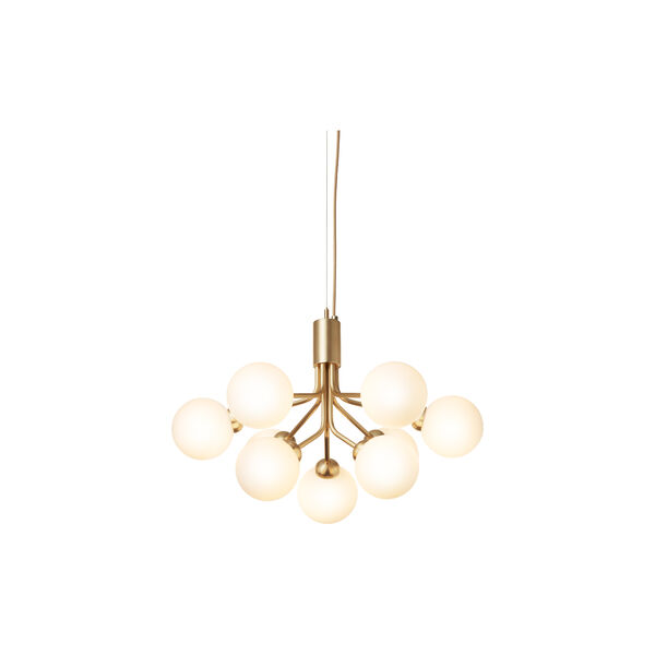 Apiales 9 Pendant, brushed brass/opal, Nuura