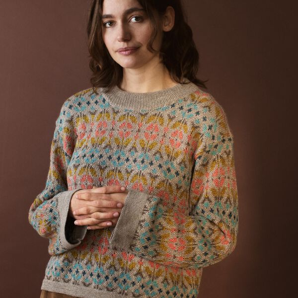 Alpaca Pattern Sweater, multi, Serendipity