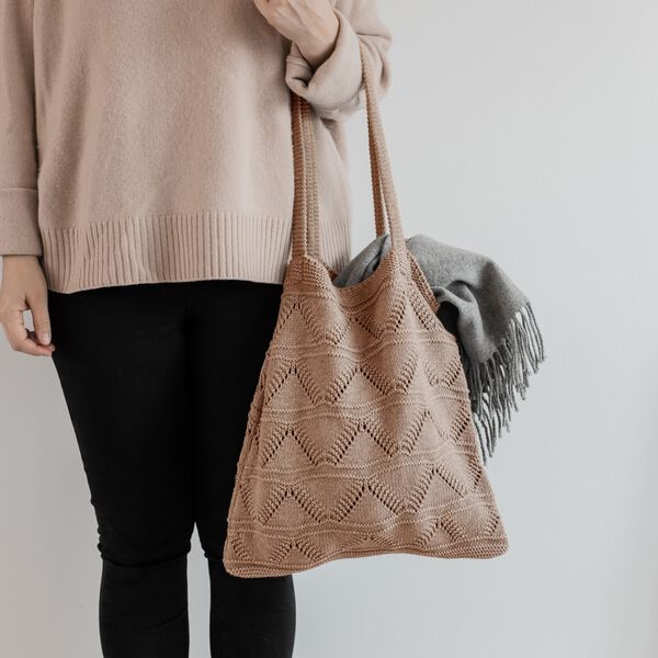 Knitted Bag, khaki, By LOHN