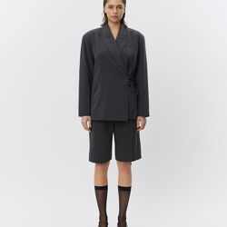 SussieSW Blazer mit Bindeband, dark grey, Sofie Schnoor