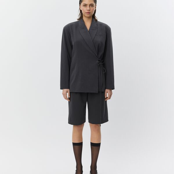 SussieSW Blazer mit Bindeband, dark grey, Sofie Schnoor