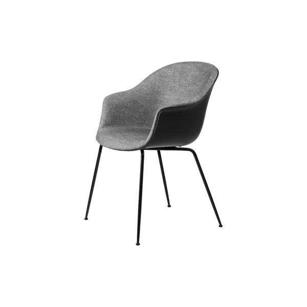 Bat Esszimmerstuhl, vorn gepolstert, Plain 0023/schwarz matt, GUBI