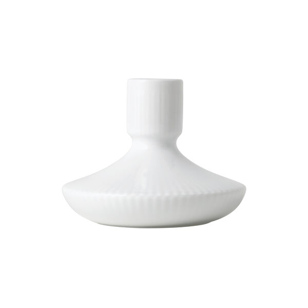 Wei&szlig;er geriffelter Kerzenhalter 8 cm, Royal Copenhagen