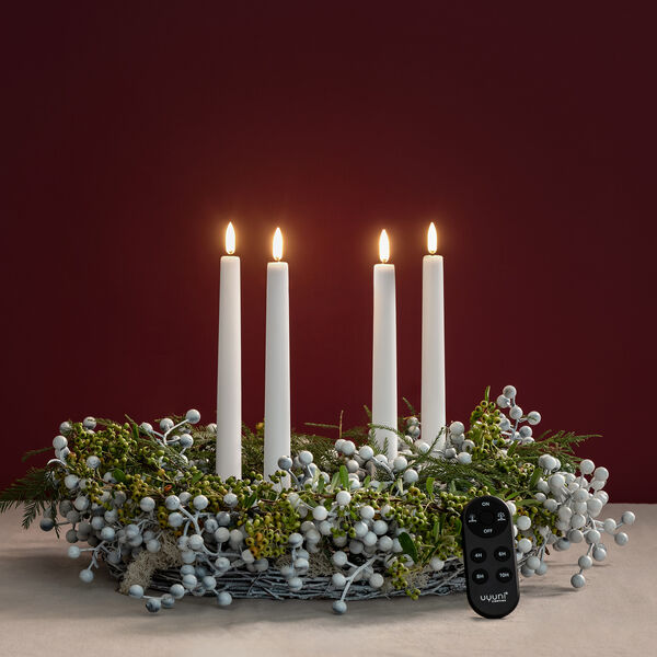 Geschenkbox LED-Kronenkerzen 4er-Pack, nordic white, Uyuni Lighting