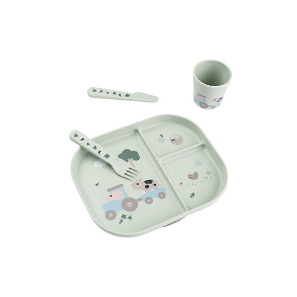 Tiny Farm Foodie Essgeschirr mit Saugnapf, grün, Done by Deer