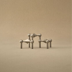 STOFF Nagel Candleholder 3 pcs, brushed chrome, STOFF Nagel