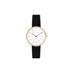 Bankers Wrist Watch, white/gold/black, Arne Jacobsen Watches