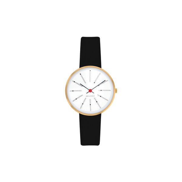 Bankers Wrist Watch, white/gold/black, Arne Jacobsen Watches