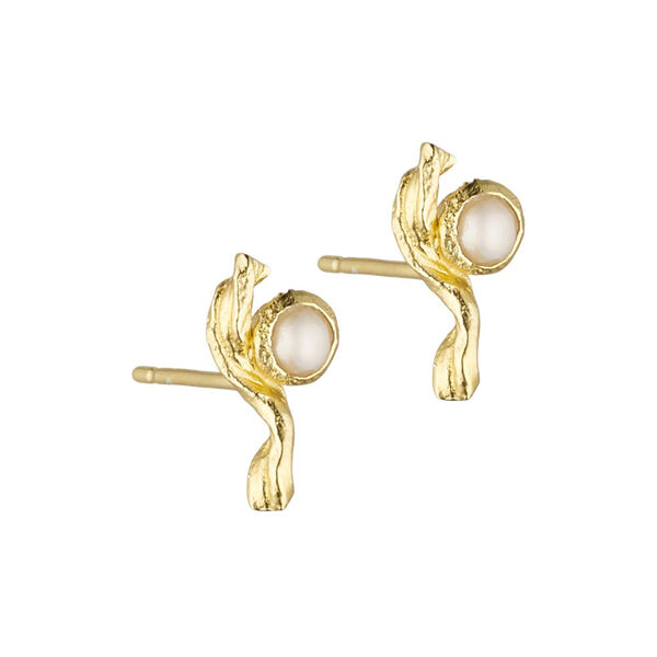 Idun post earrings, gold plated, Pure by Nat