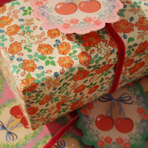 Geschenkpapier, cherry Schleife/Kaluka, Konges Sl&oslash;jd